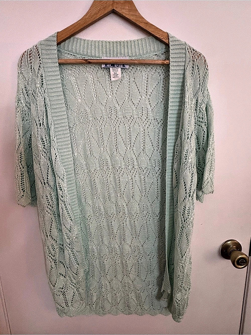 BFA Classics Open Front Knit Cardigan in Green Size Medium